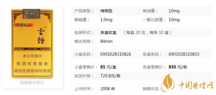 云煙軟禮印象小盒多少錢一包?云煙軟禮印象小盒價格2020