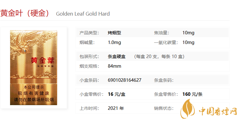 黃金葉（硬金）多少錢一包 黃金葉（硬金）價(jià)格參數(shù)一覽。